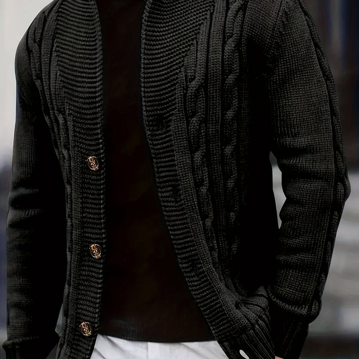 Jenson | Men's Cable Knit Button-Up Cardigan