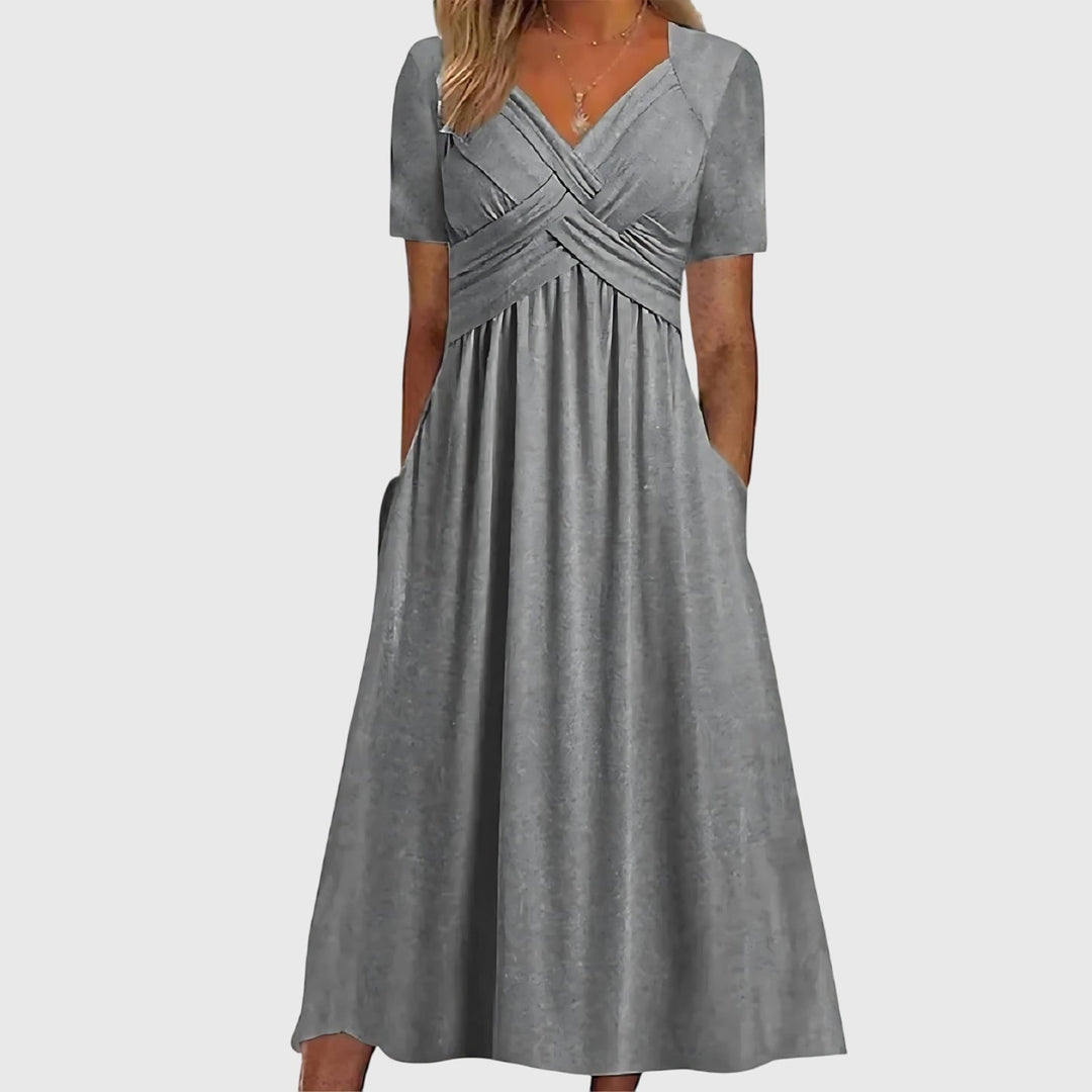 Women's A-Line Tummy Control Midi Dress