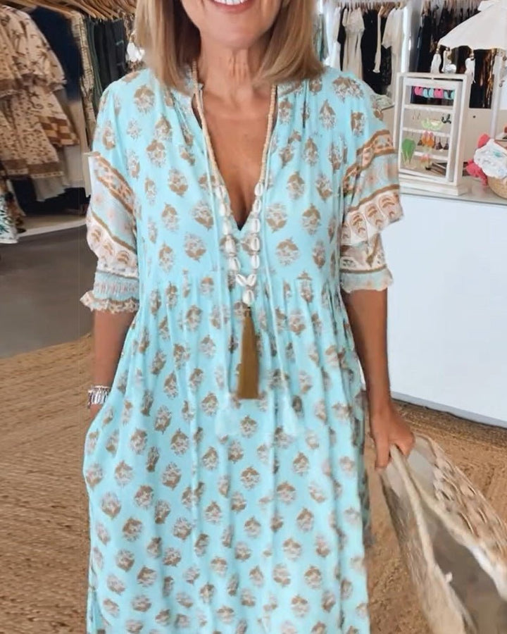 Women's Flowing Floral Midi Dress