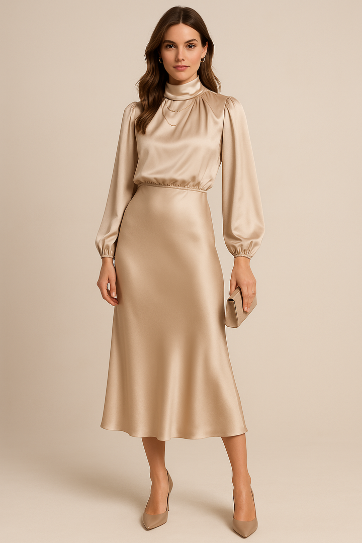 Women's Satin Midi Dress