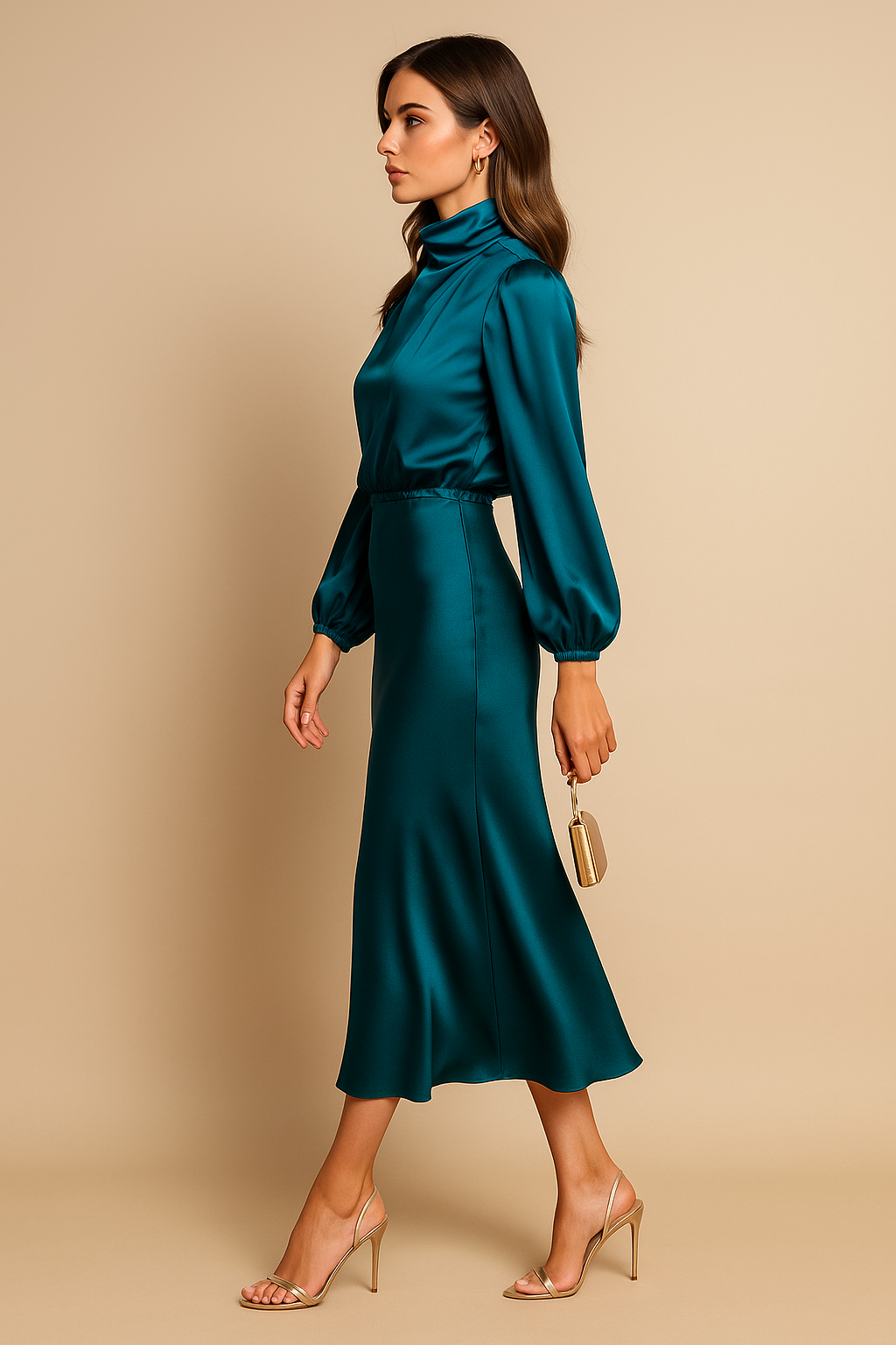 Women's Satin Midi Dress