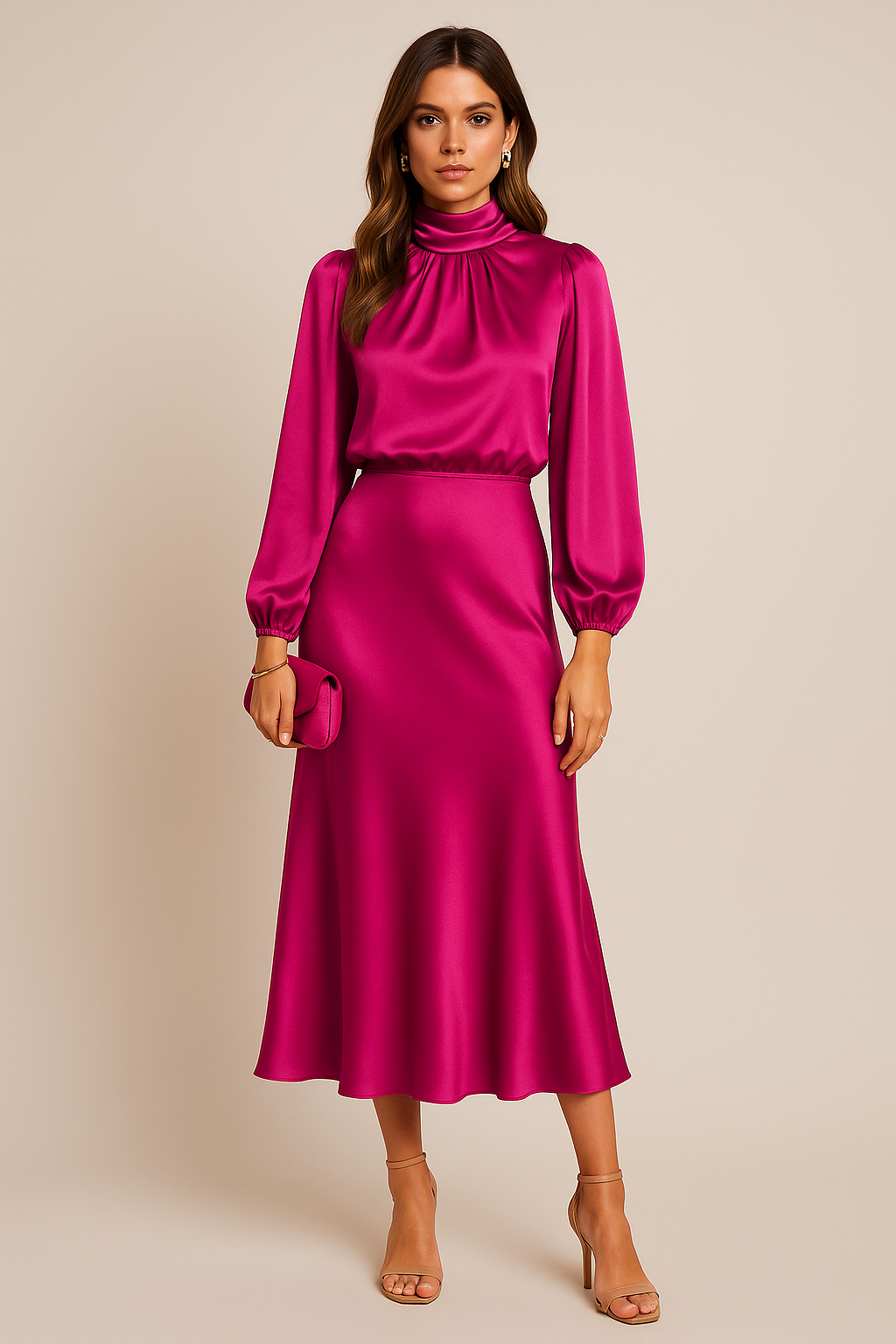 Women's Satin Midi Dress