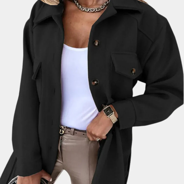 Romilly | Women's Long Belted Shirt Jacket