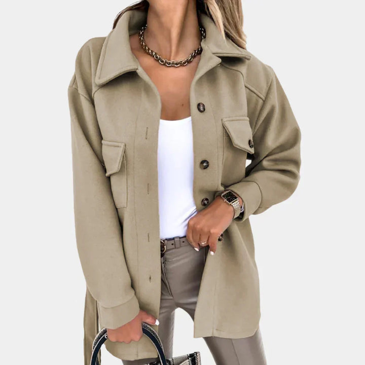 Romilly | Women's Long Belted Shirt Jacket
