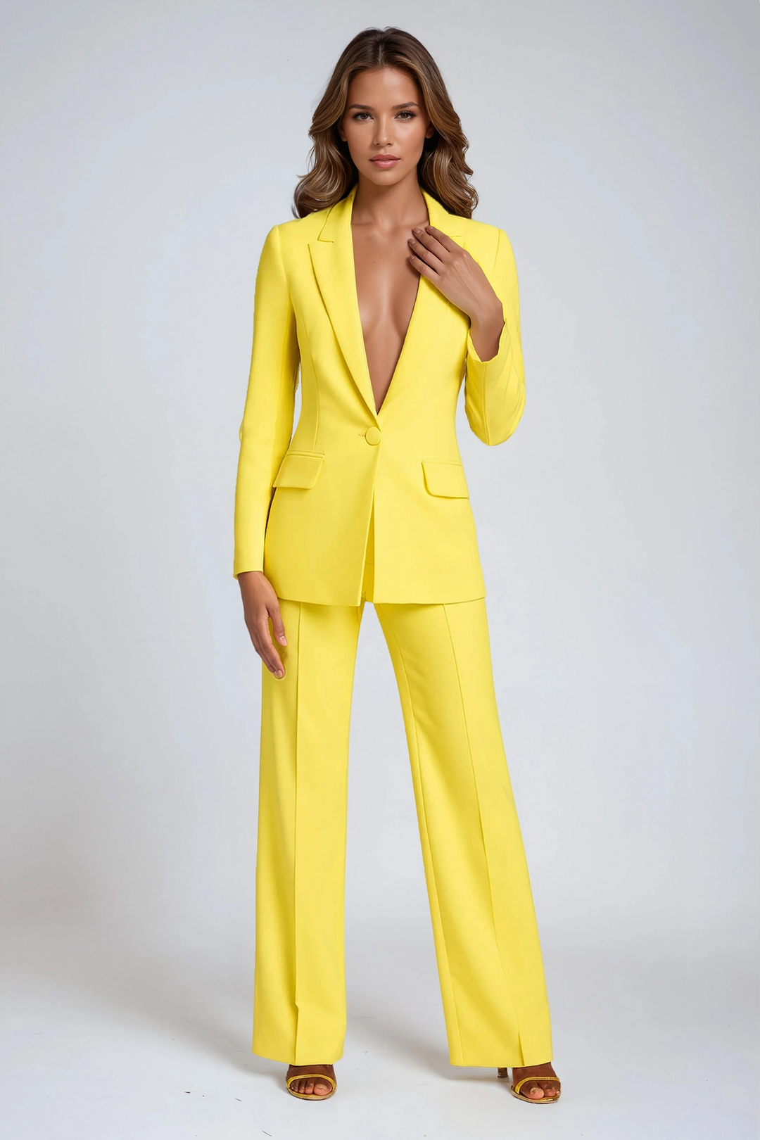 Women's Tailored Blazer Wide-Leg Set