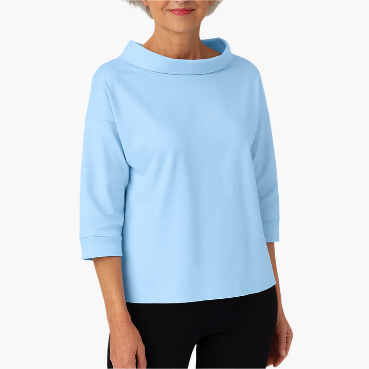 Women's Stand Collar 3/4 Sleeve Top