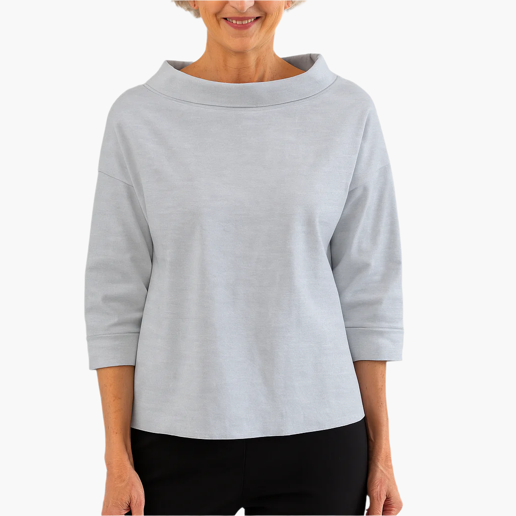 Women's Stand Collar 3/4 Sleeve Top