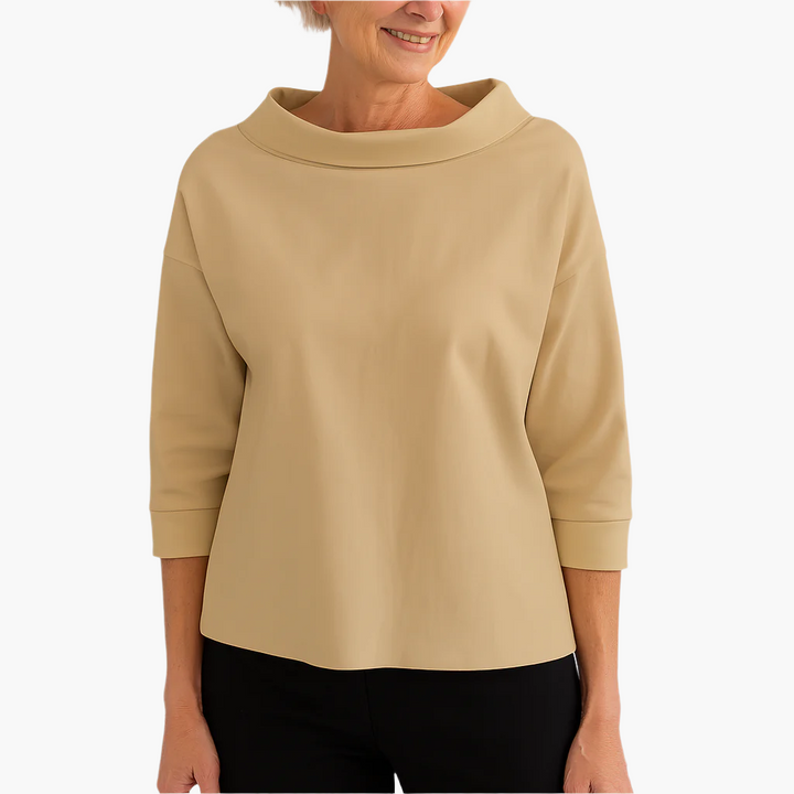 Women's Stand Collar 3/4 Sleeve Top