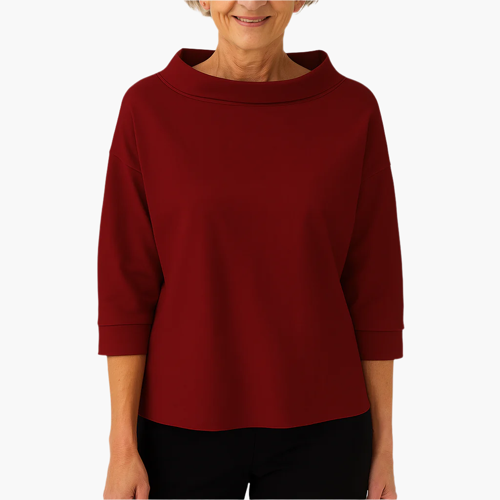 Women's Stand Collar 3/4 Sleeve Top