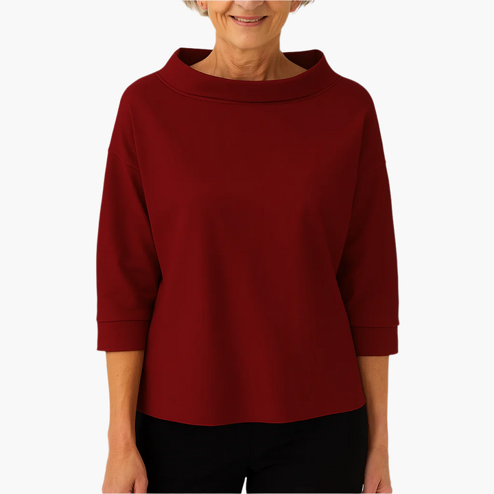 Women's Stand Collar 3/4 Sleeve Top