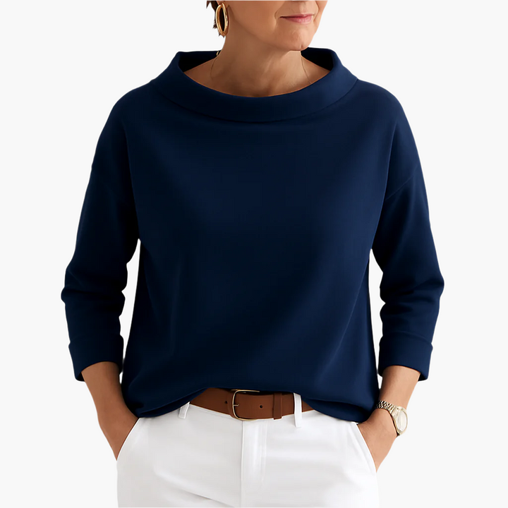 Women's Stand Collar 3/4 Sleeve Top
