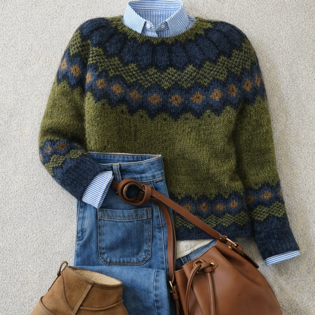 Women's Ribbed Nordic Jumper