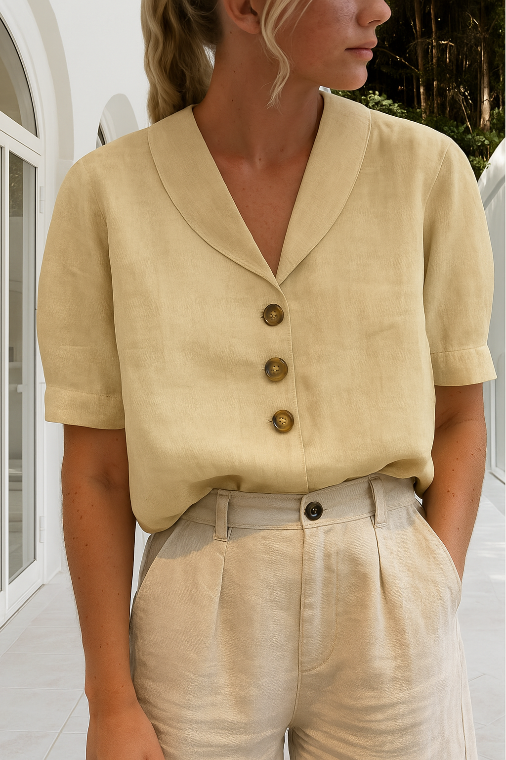 Women's Wrap Neck Blouse