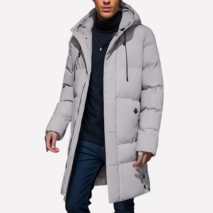 Angus | Men's Long Quilted Hooded Winter Jacket