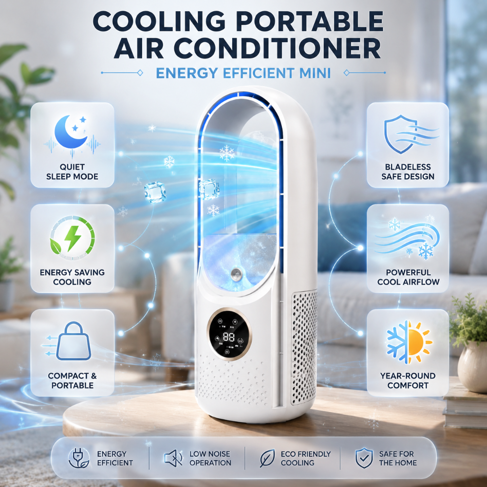 Portable Bladeless Air Conditioner Mini Personal Cooler