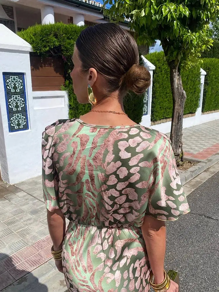 Women's Twist Front Printed Summer Dress