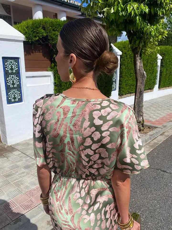 Women's Twist Front Printed Summer Dress