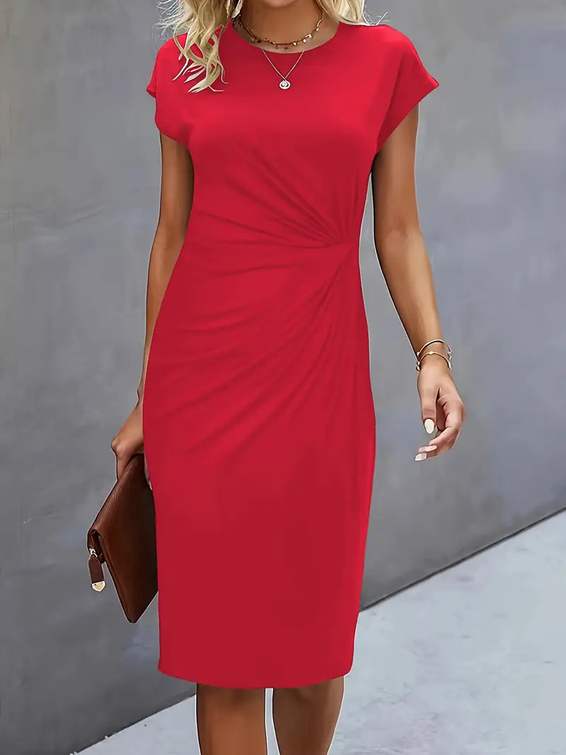 Women's Side Ruched Midi Dress