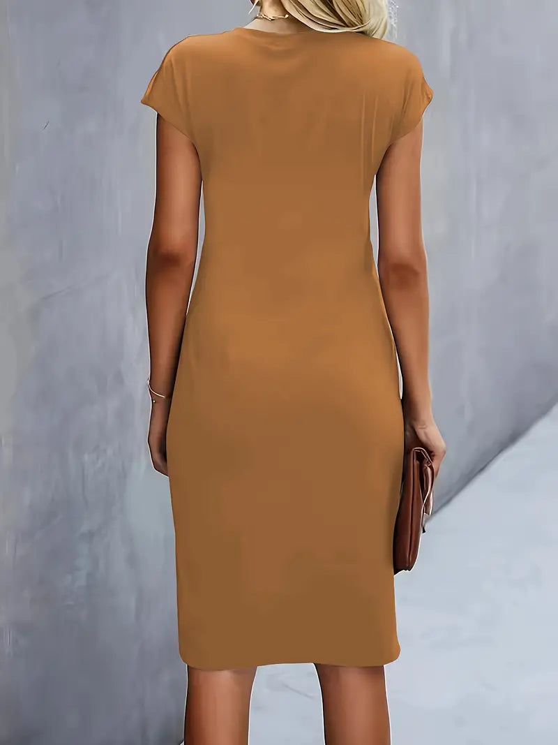 Women's Side Ruched Midi Dress