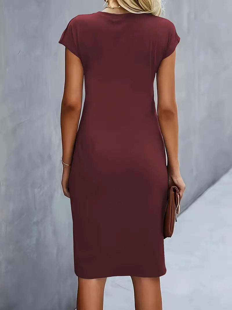 Women's Side Ruched Midi Dress
