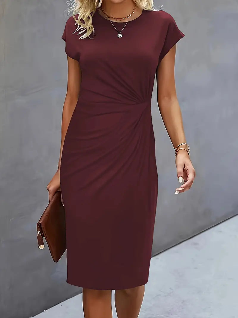 Women's Side Ruched Midi Dress