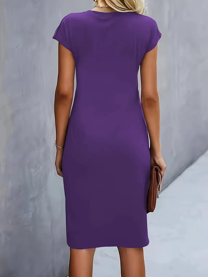 Women's Side Ruched Midi Dress