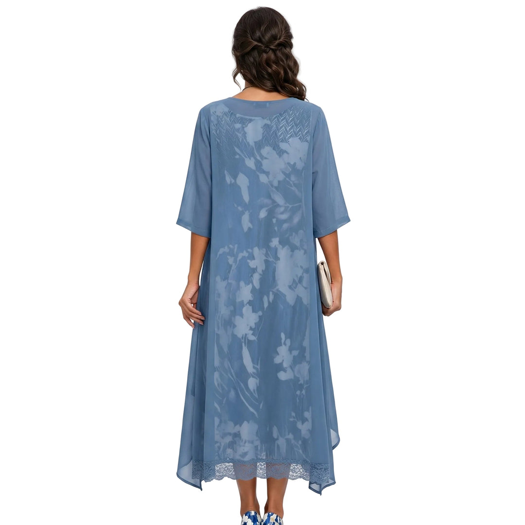 Women's Floral Maxi Dress with Cardigan