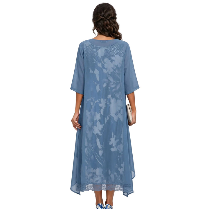 Women's Floral Maxi Dress with Cardigan