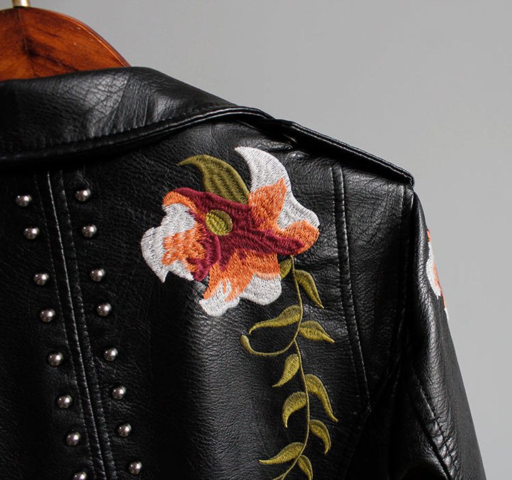 Bronwyn | Women's Embroidered Biker Jacket