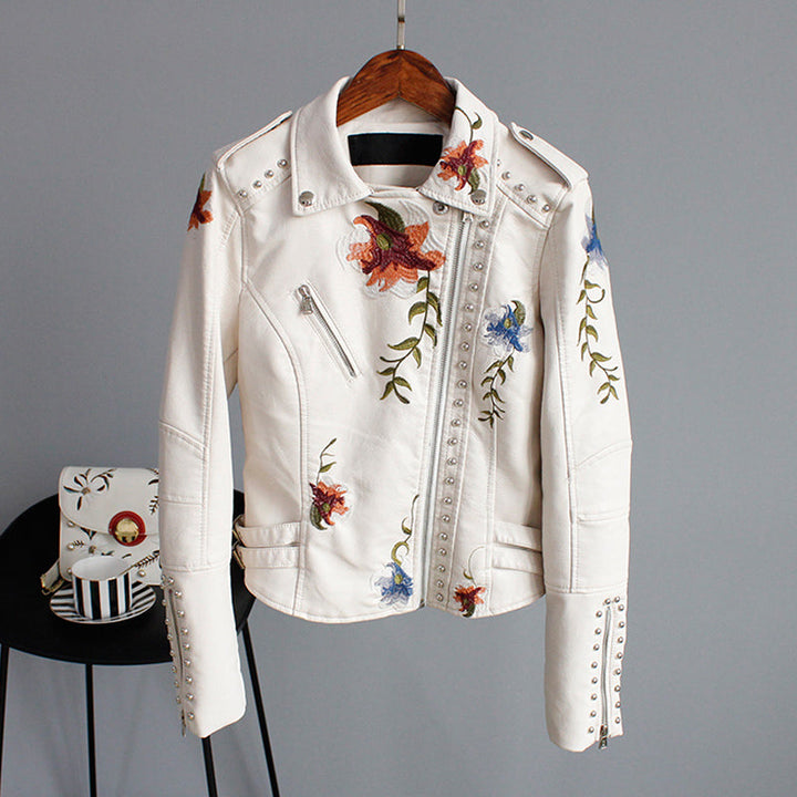 Bronwyn | Women's Embroidered Biker Jacket