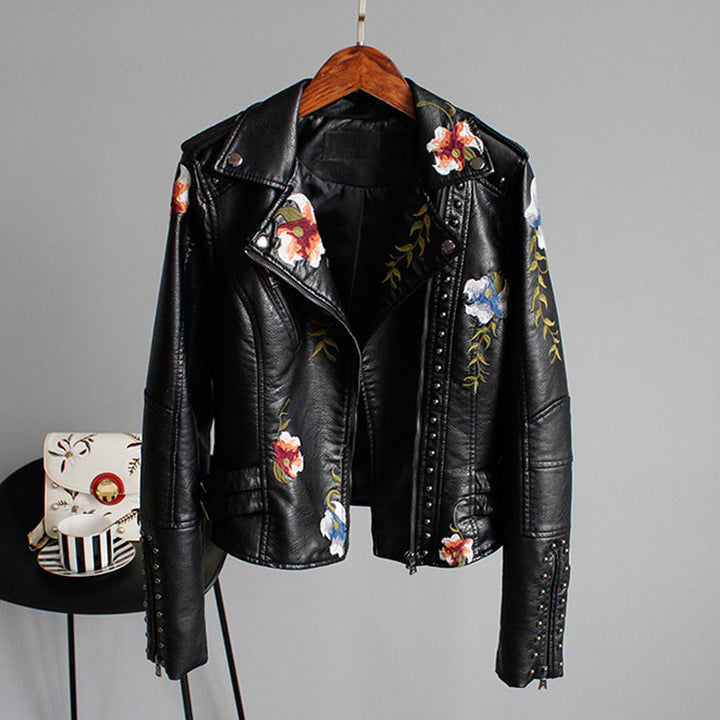 Bronwyn | Women's Embroidered Biker Jacket