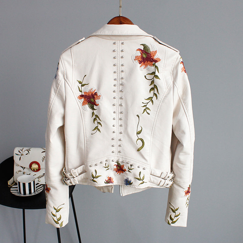 Bronwyn | Women's Embroidered Biker Jacket