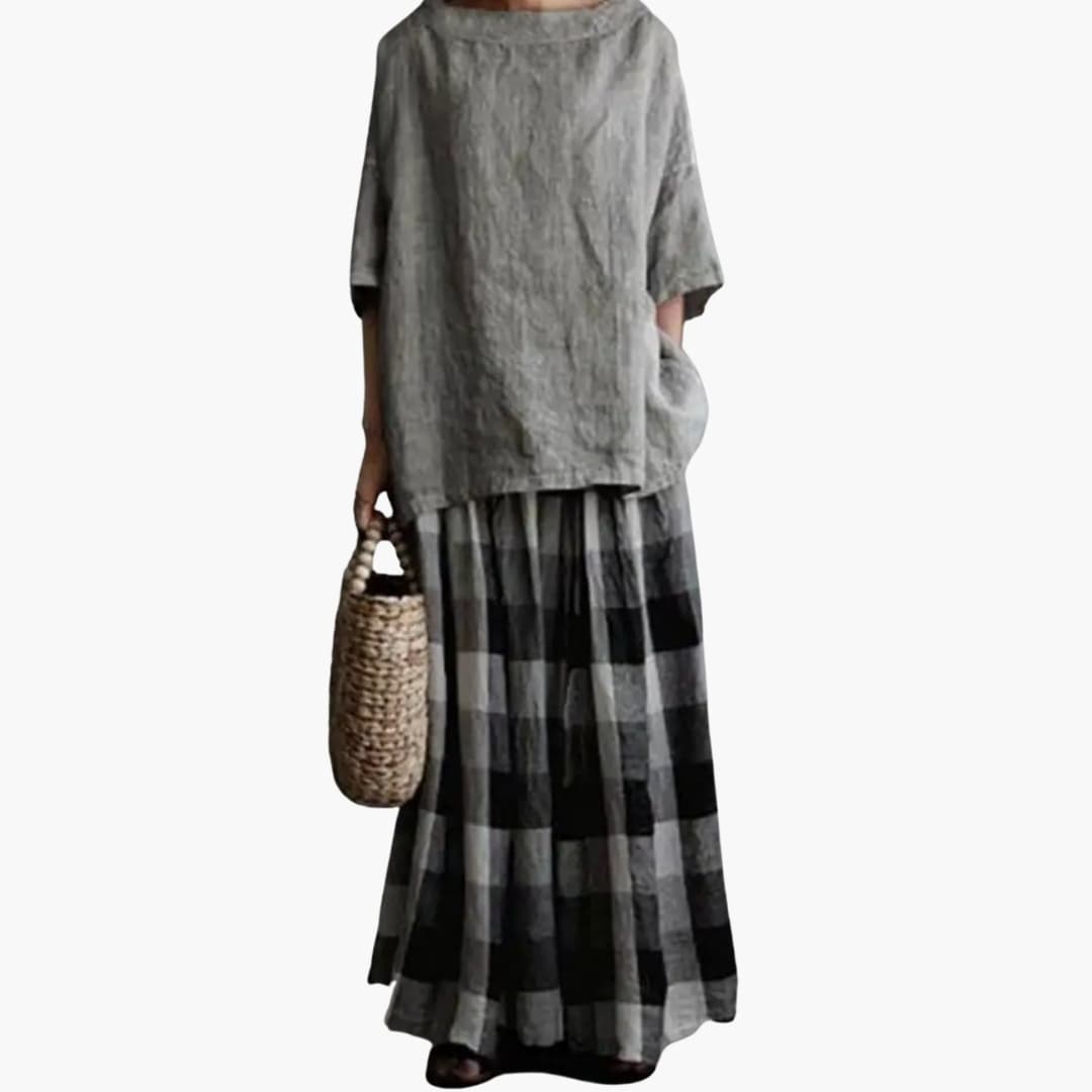 Women's Boat Neck Top Relaxed Fit Three Quarter Sleeve