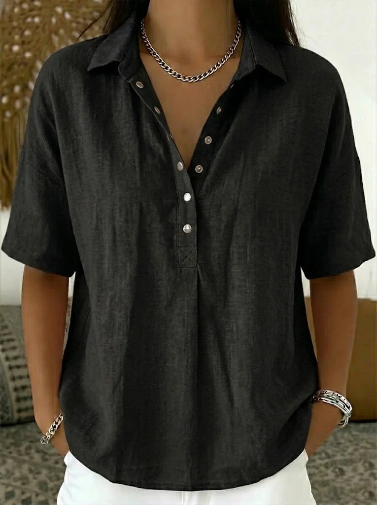 Women's Linen Collared Blouse