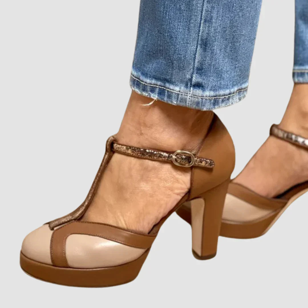 Women's T-Strap Block Heels