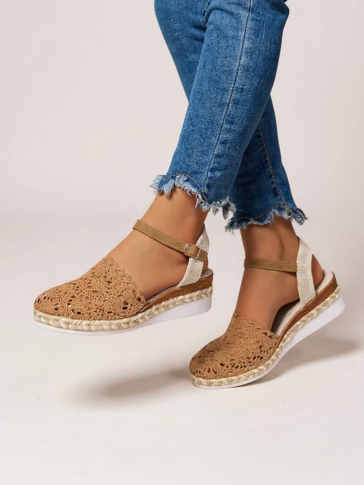Women's Orthopedic Espadrille Sandals Closed Toe Ankle Strap