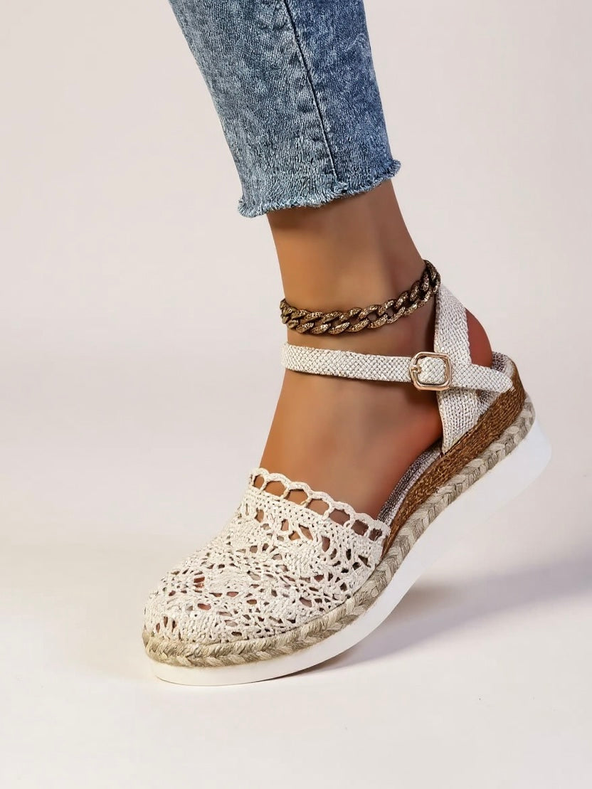 Women's Orthopedic Espadrille Sandals Closed Toe Ankle Strap