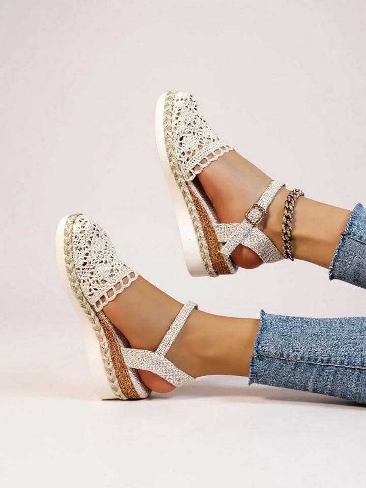 Women's Orthopedic Espadrille Sandals Closed Toe Ankle Strap