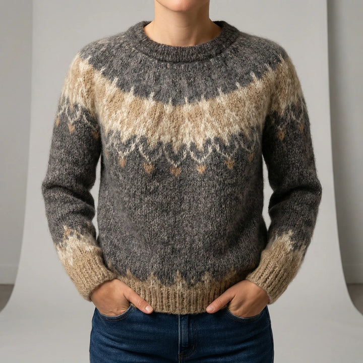 Keziah | Women's Jacquard Crew Neck Knit Jumper