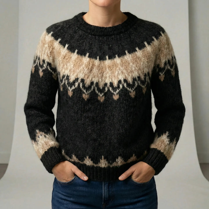 Keziah | Women's Jacquard Crew Neck Knit Jumper