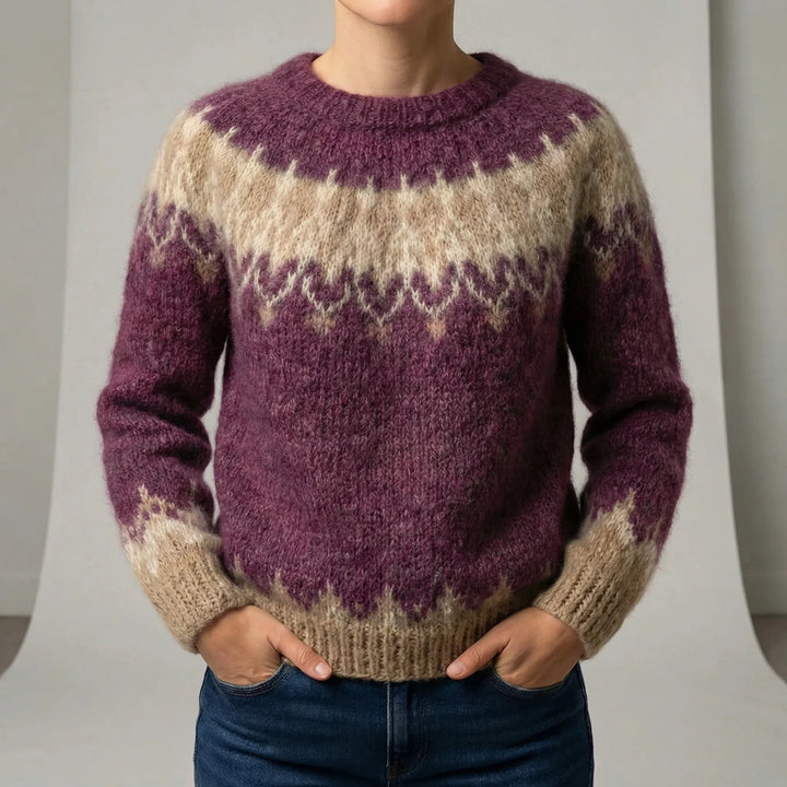 Keziah | Women's Jacquard Crew Neck Knit Jumper