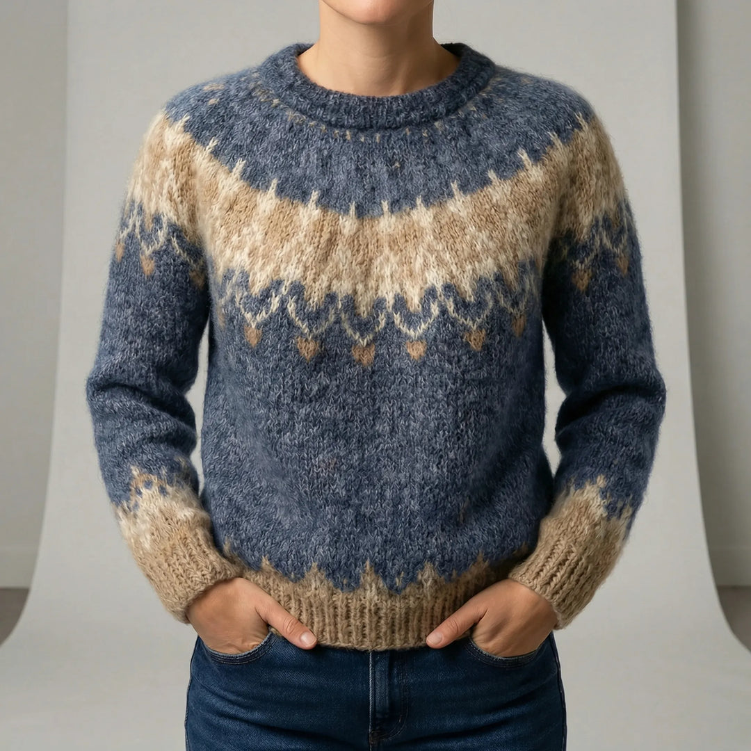 Keziah | Women's Jacquard Crew Neck Knit Jumper