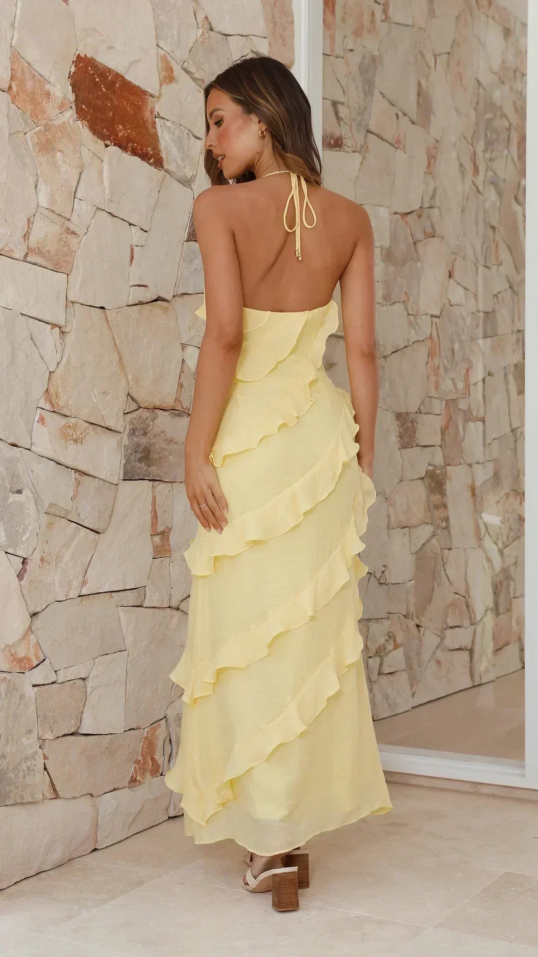 Women's Elegant Ruffle Maxi Dress