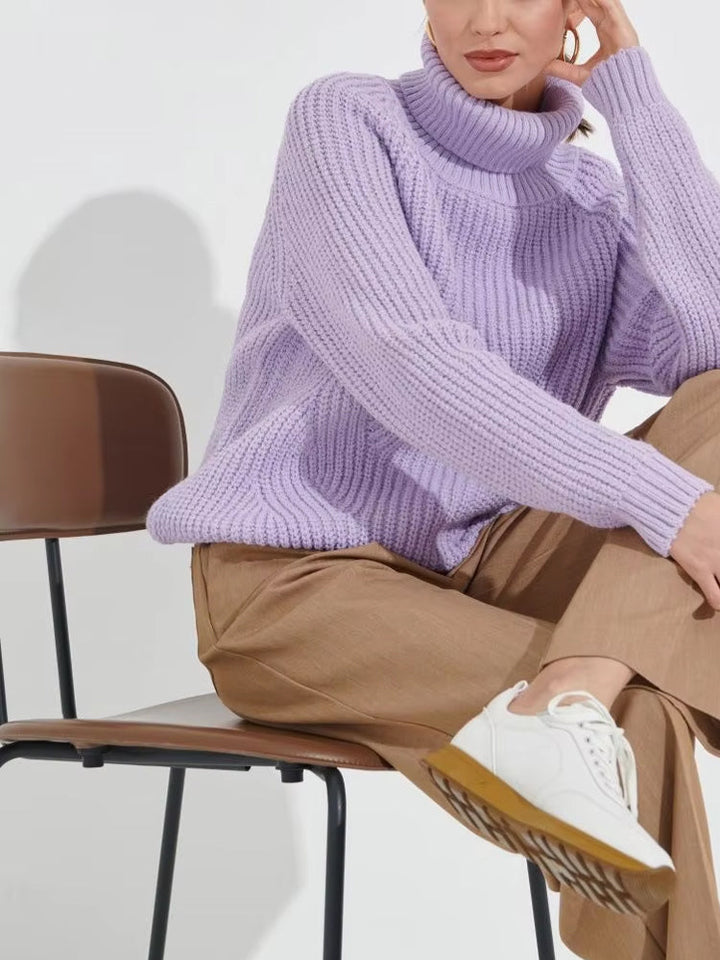 Lowri | Women's Oversized Chunky Knit Roll Neck Jumper