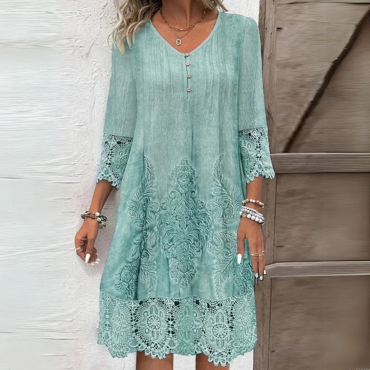 Women's Floral Embroidered Midi Dress
