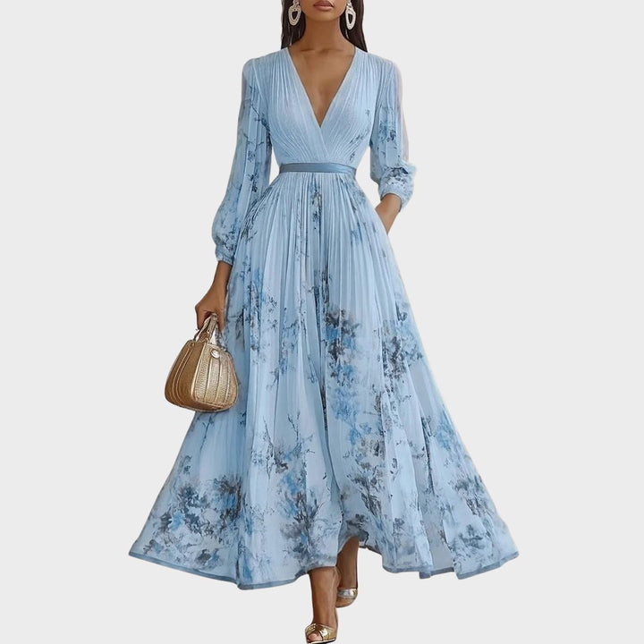 Women's V-Neck Floral Maxi Dress