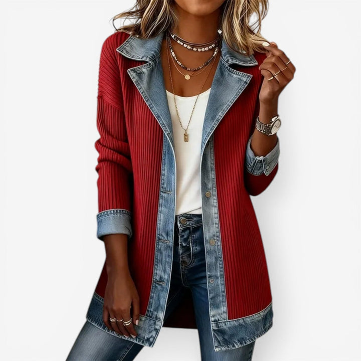 Lavinia | Women's Ribbed Denim Trim Jacket