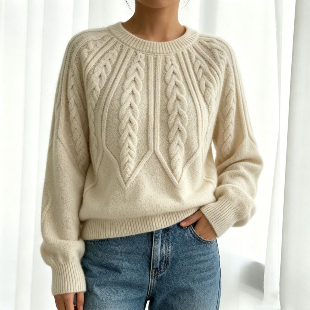 Briony | Women's Cropped Cable Knit Jumper