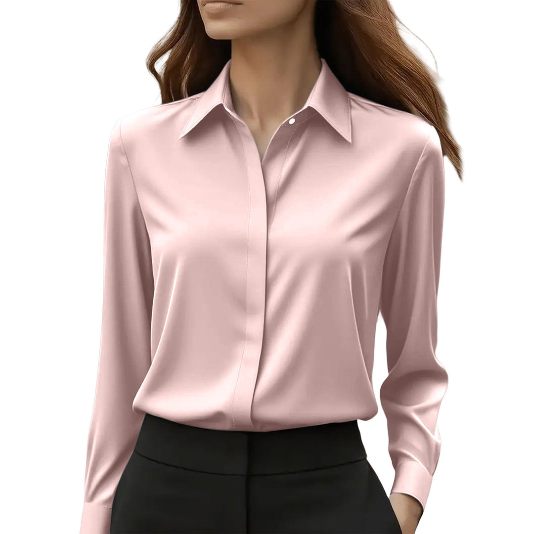 Women's Silk Blouse Button Down Classic Collar