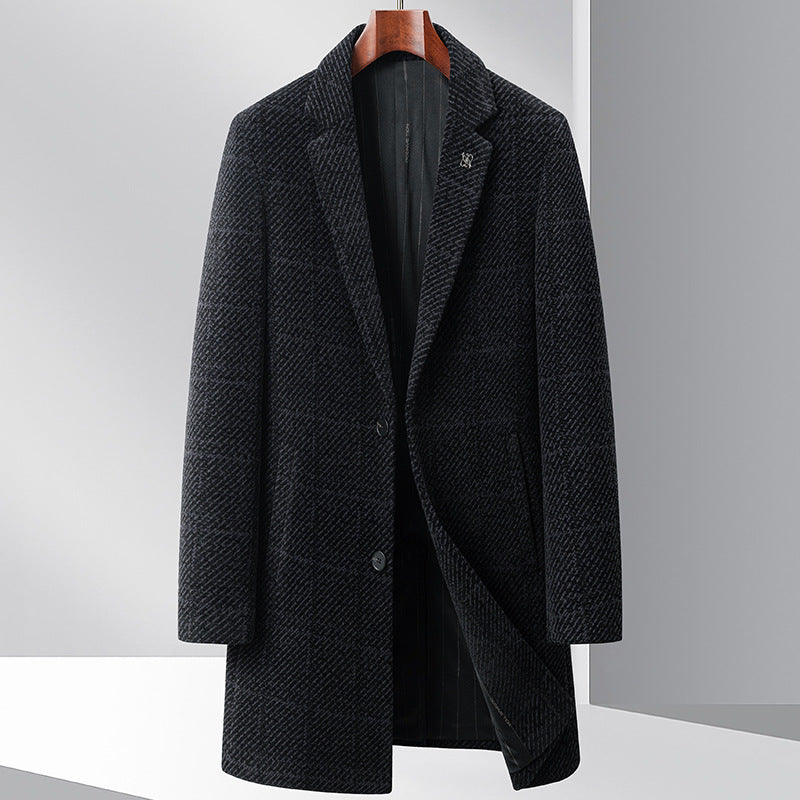 Ivan | Men's Textured Tailored Overcoat